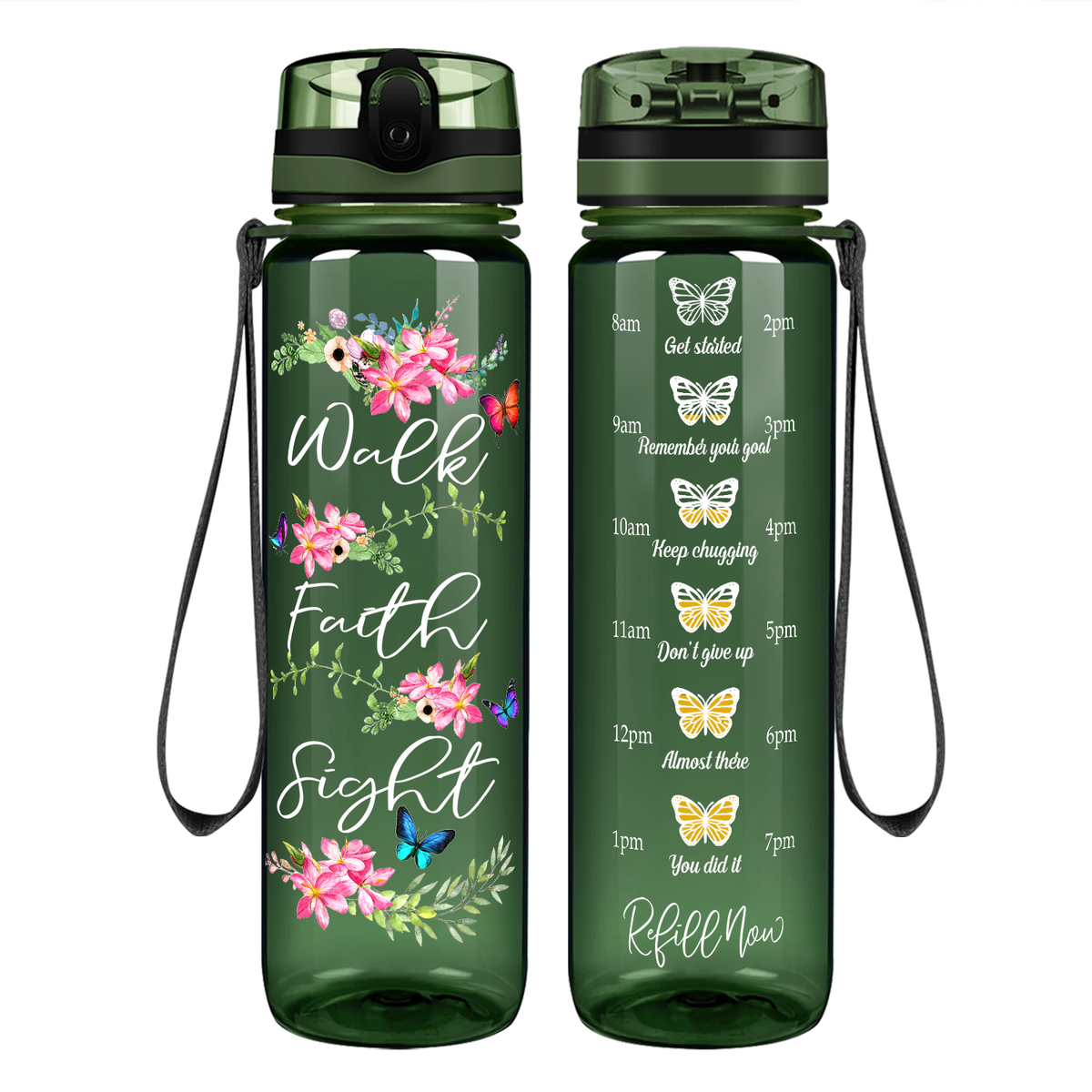 Walk Faith Sight Motivational Tracking Water Bottle
