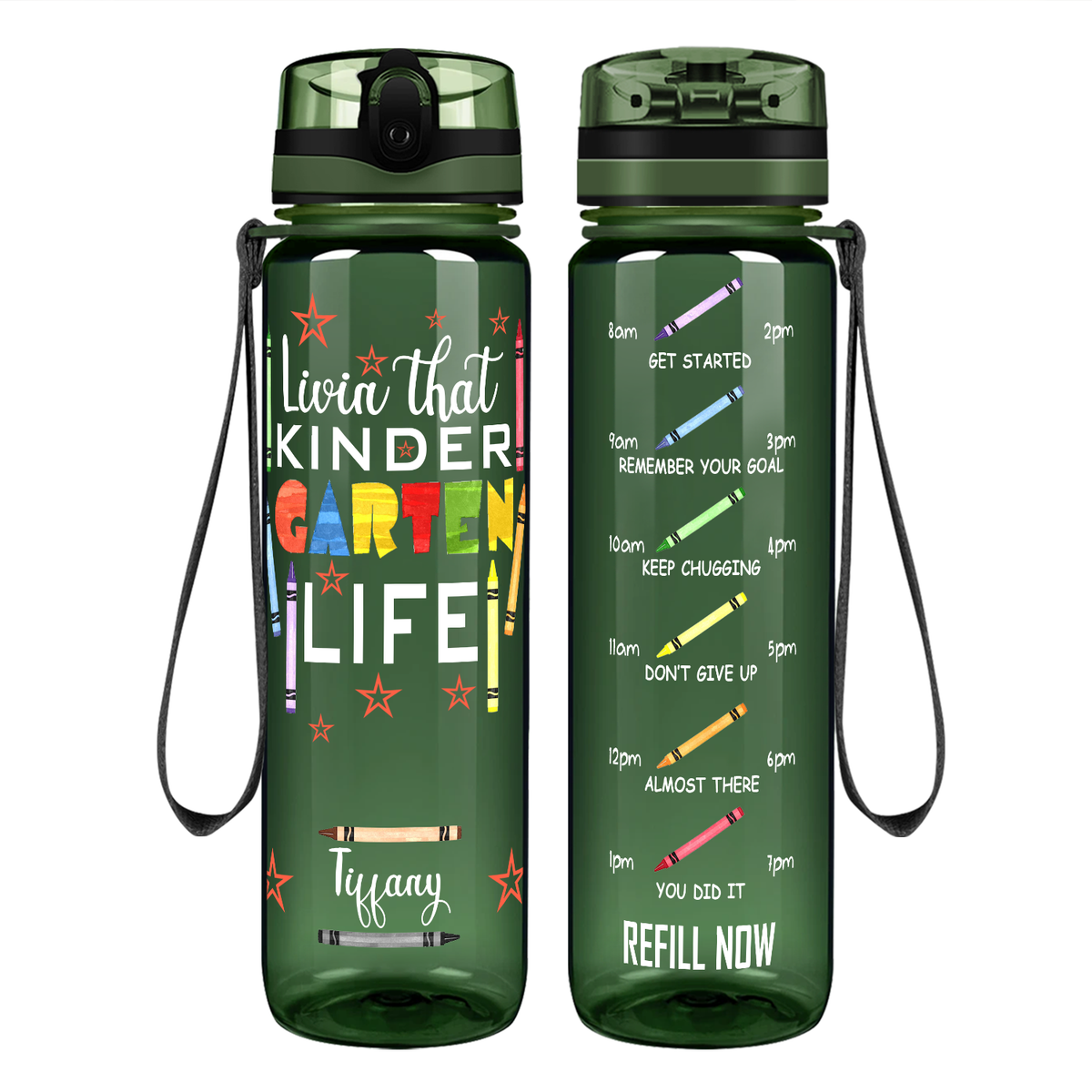 Personalized Livin' That Kindergarten Life Motivational Tracking Water Bottle
