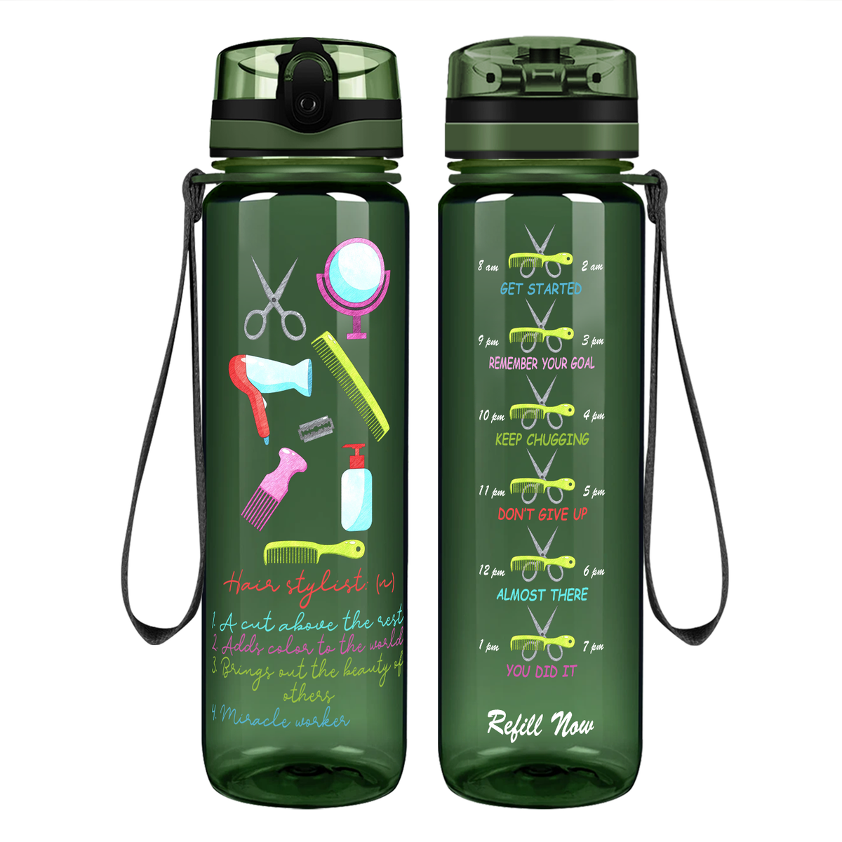 Hairstylist Miracle Worker Motivational Tracking Water Bottle