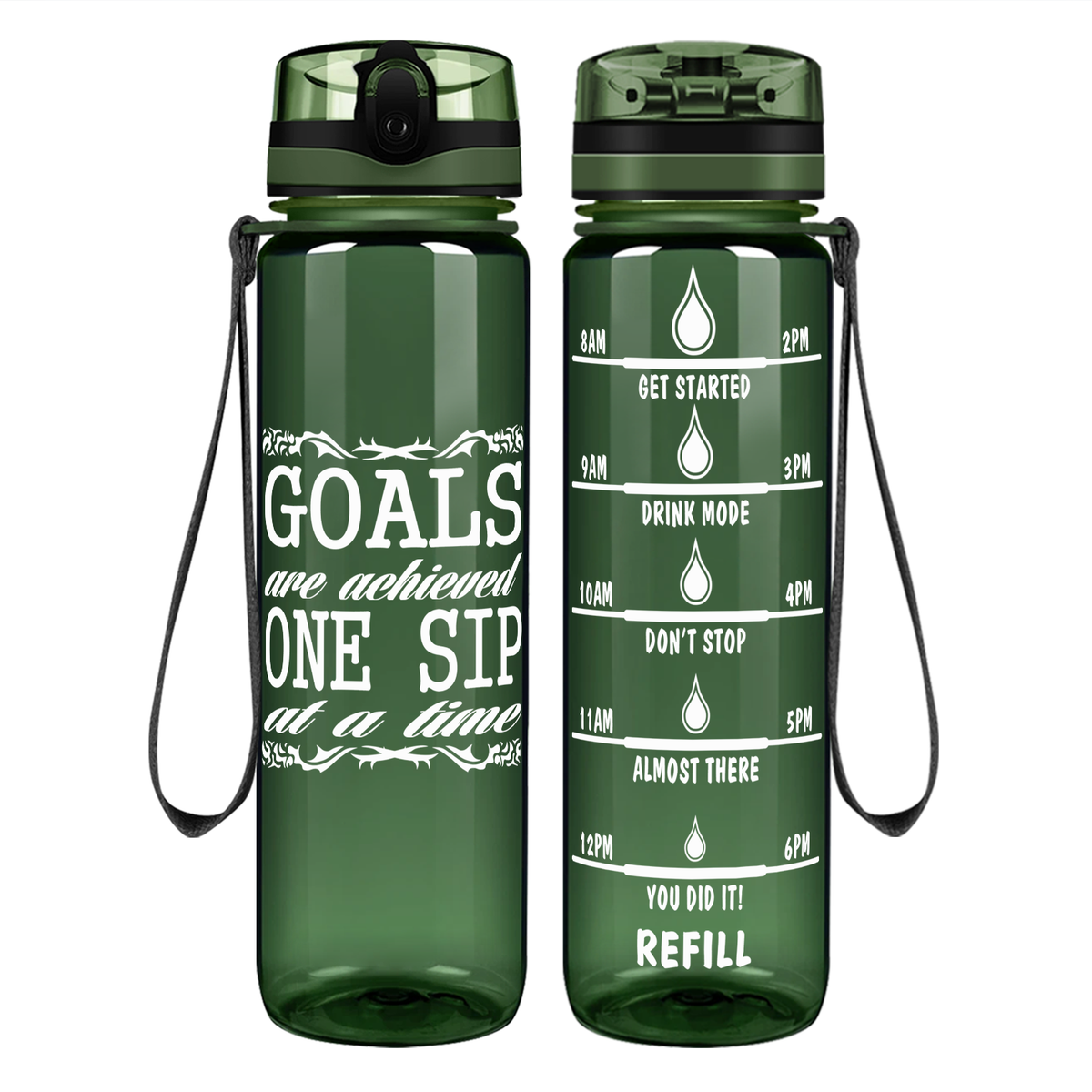 One Sip At A Time Goals Motivational Tracking Water Bottle