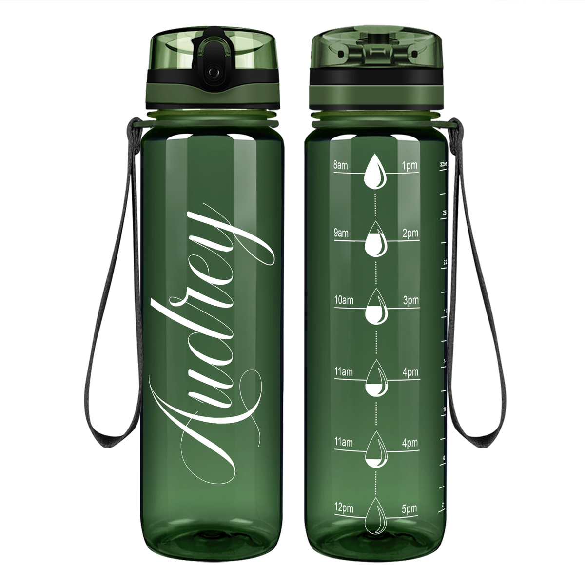 Personalized Army Green Water Bottle