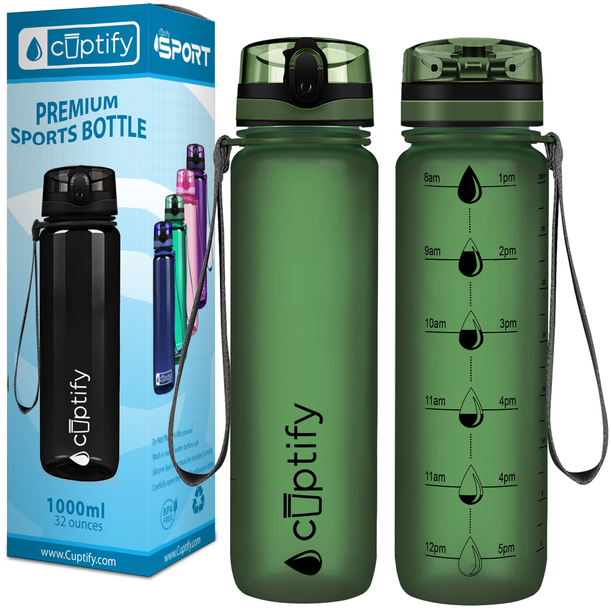 Cuptify Army Frosted 32 oz Water Bottle