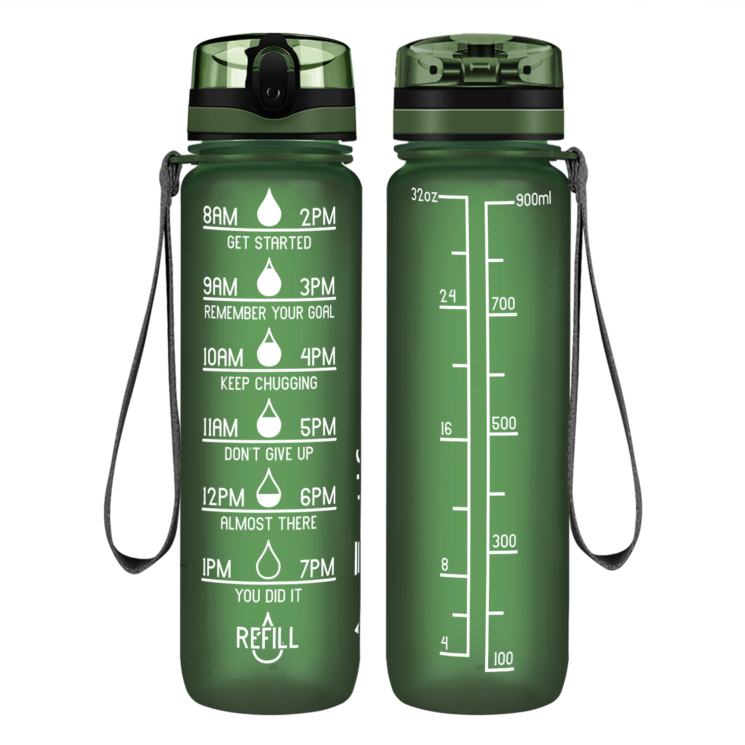 Cuptify Army Frosted Motivational Water Bottle