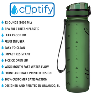 Cuptify Personalized Army Frosted 32 oz Water Bottle