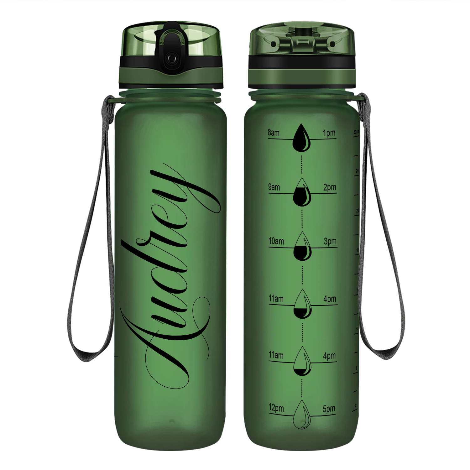 Cuptify Green Gloss 32 oz Motivational Water Bottle