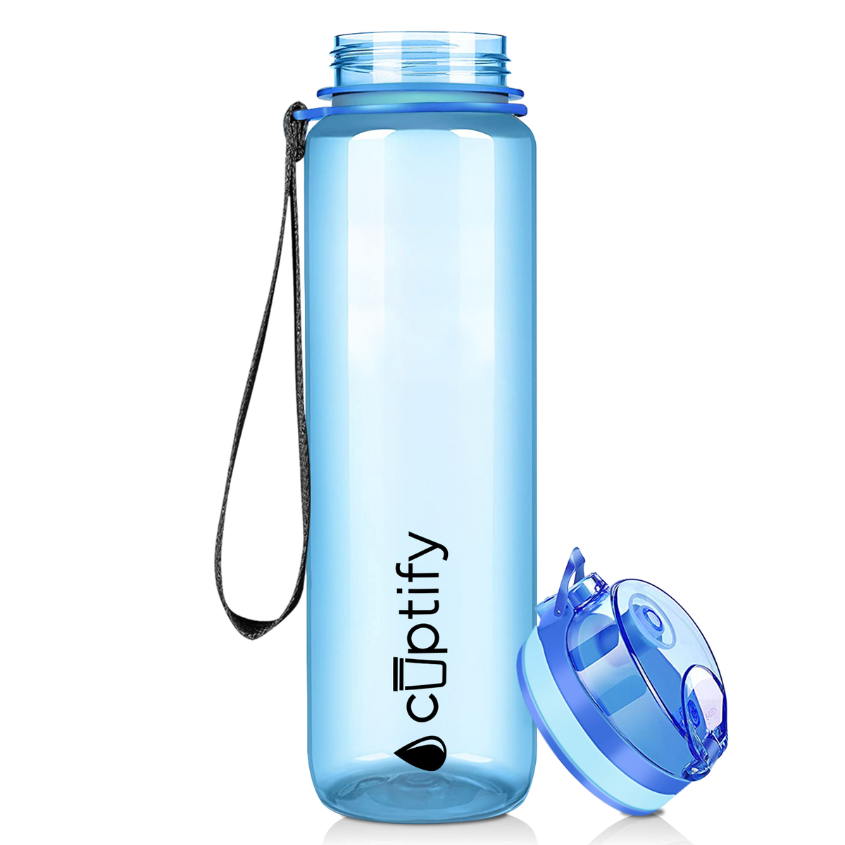 Baby Blue Gloss 32 oz Hydration Tracker Water Bottle