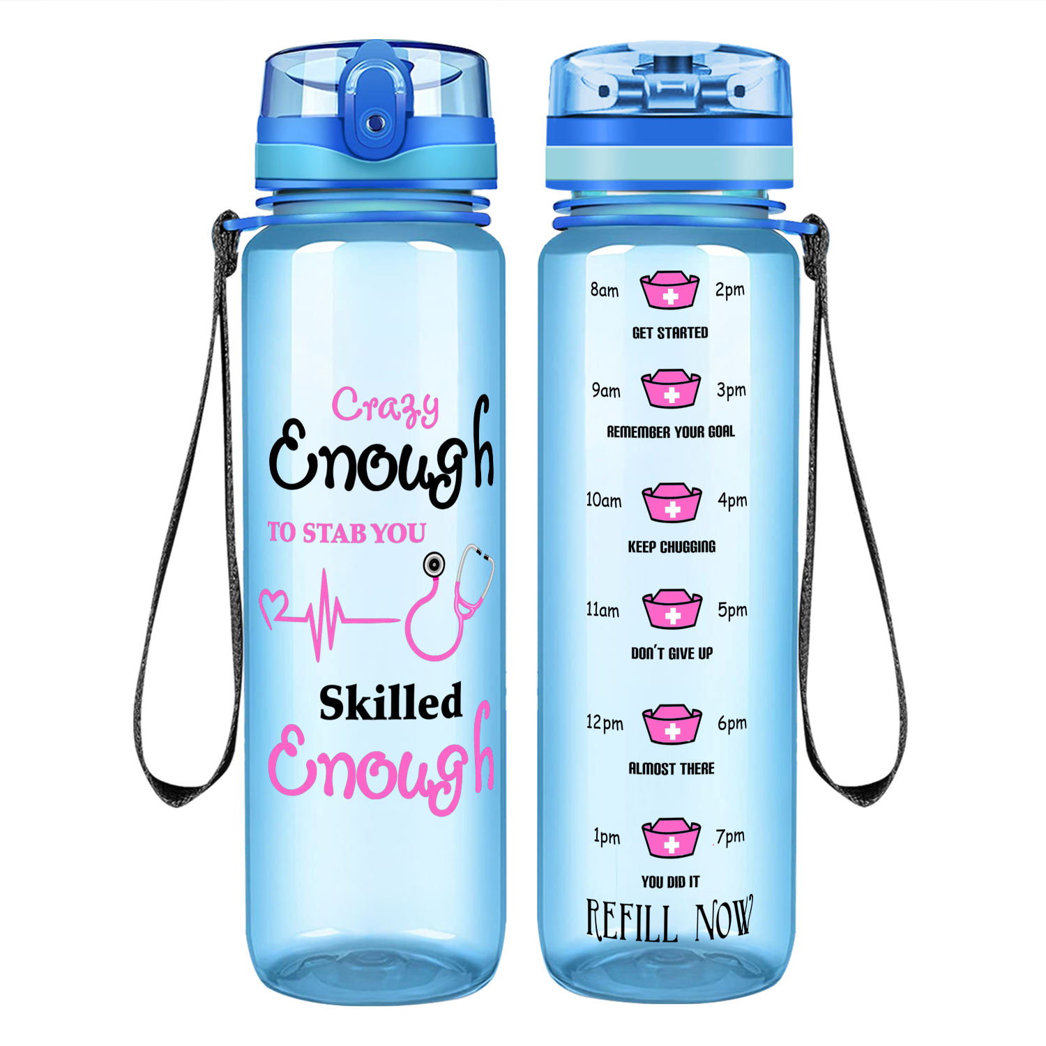 Crazy Enough Motivational Tracking Water Bottle