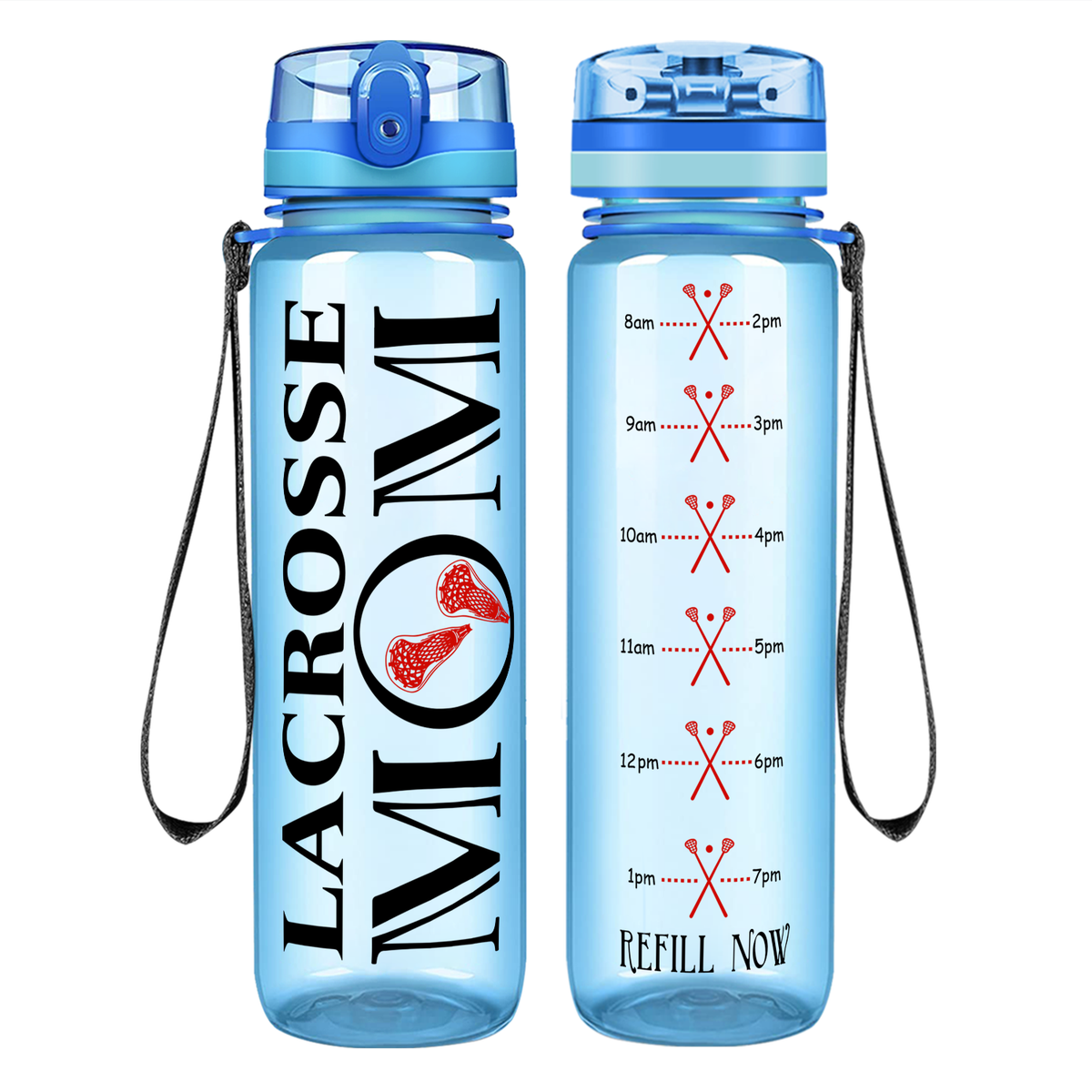 Lacrosse Mom on 32 oz Motivational Tracking Water Bottle