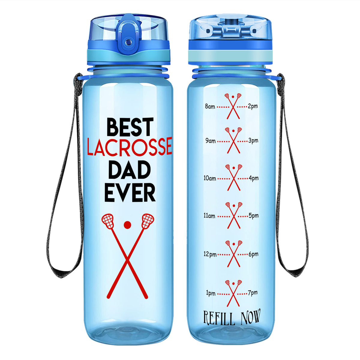 Best Lacrosse Dad Ever on 32 oz Motivational Tracking Water Bottle