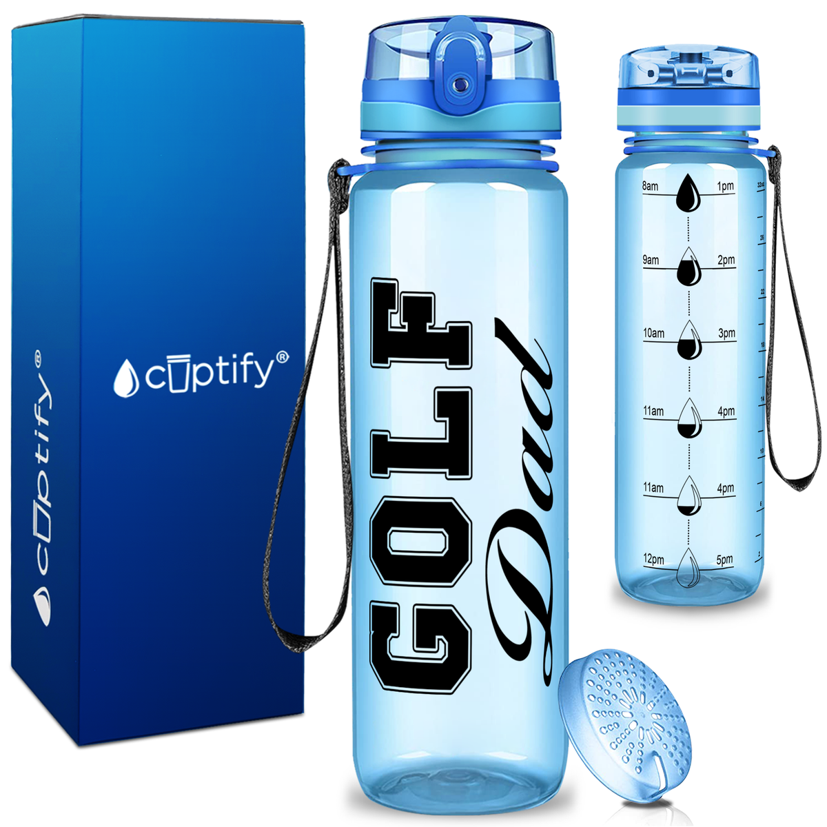 Golf Dad on 32 oz Motivational Tracking Water Bottle