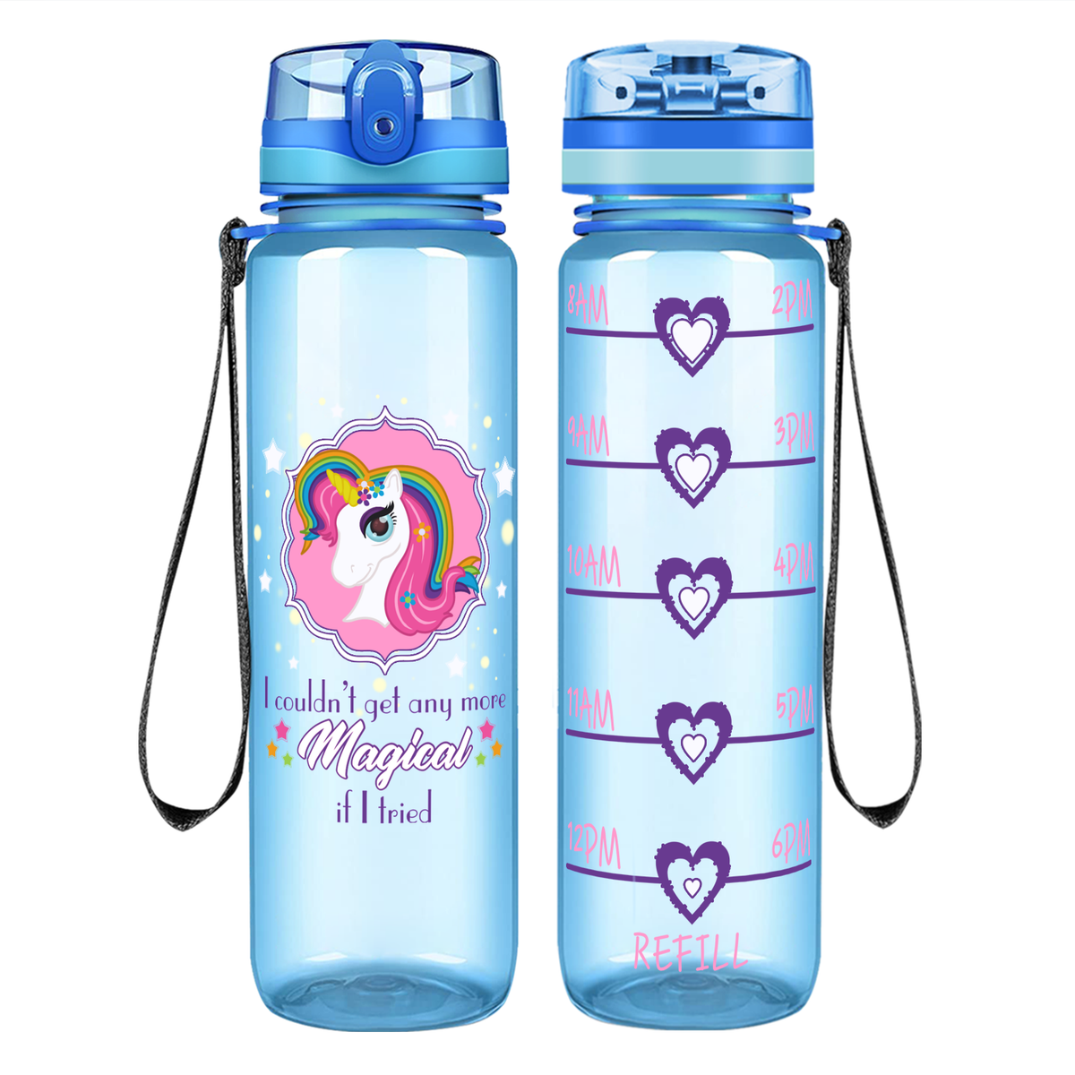 Any More Magical on 32 oz Motivational Tracking Water Bottle
