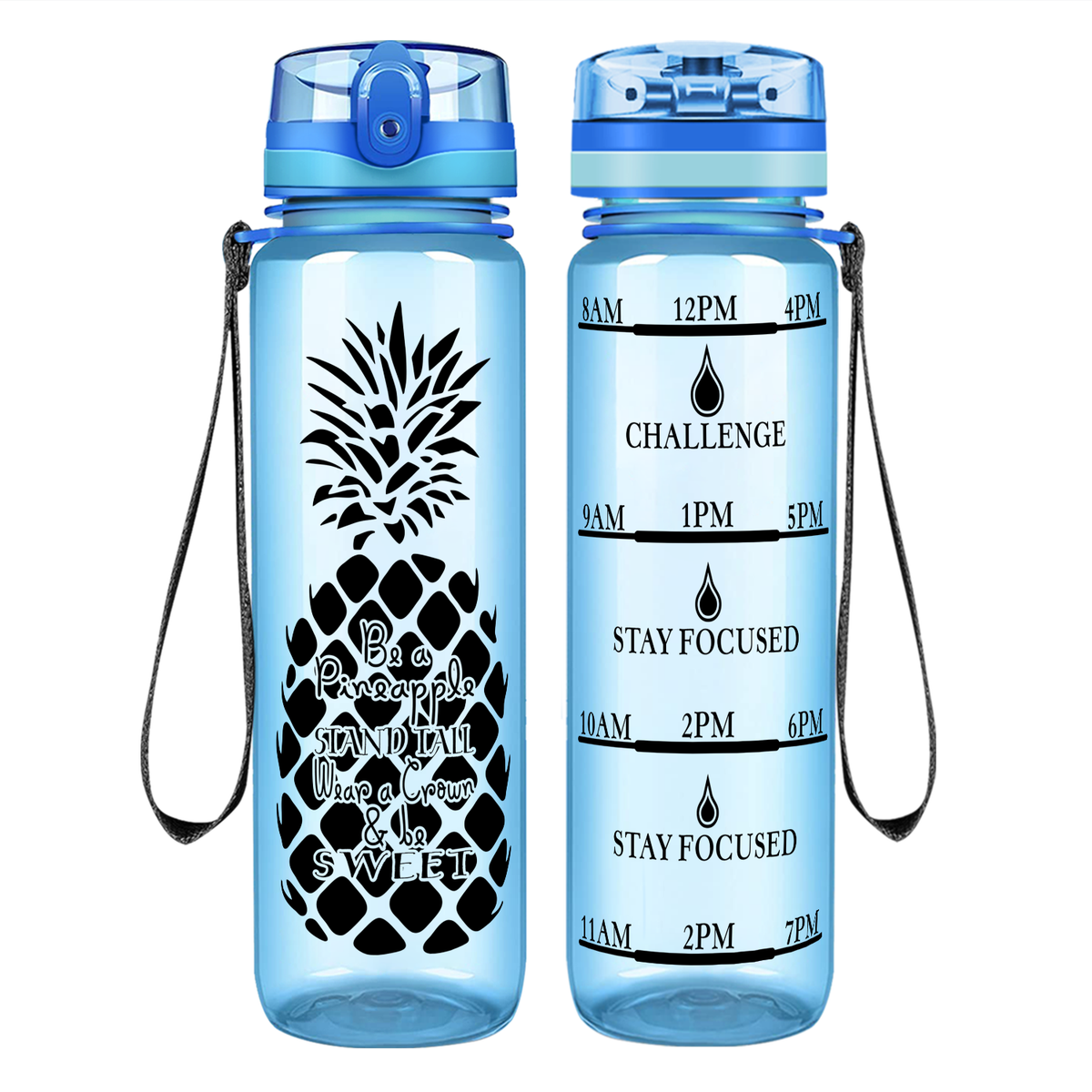 Pineapple Stand Tall on 32 oz Motivational Tracking Water Bottle