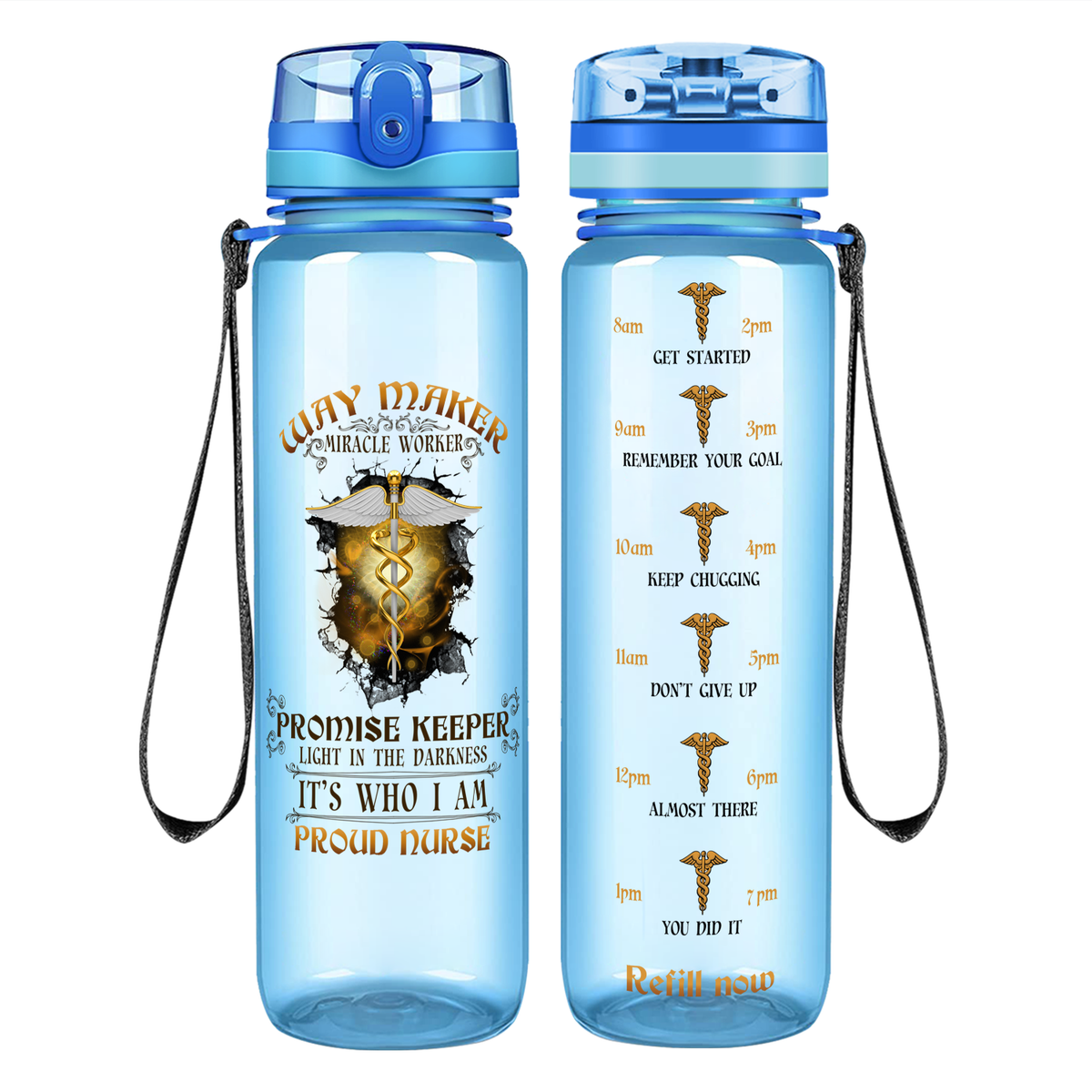 Miracle Worker on 32oz Motivational Tracking Water Bottle