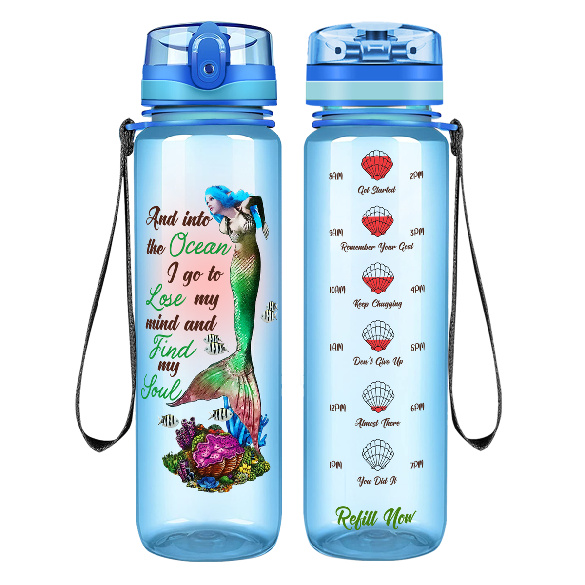 Lose my Mind Find my Soul on 32 oz Motivational Tracking Water Bottle