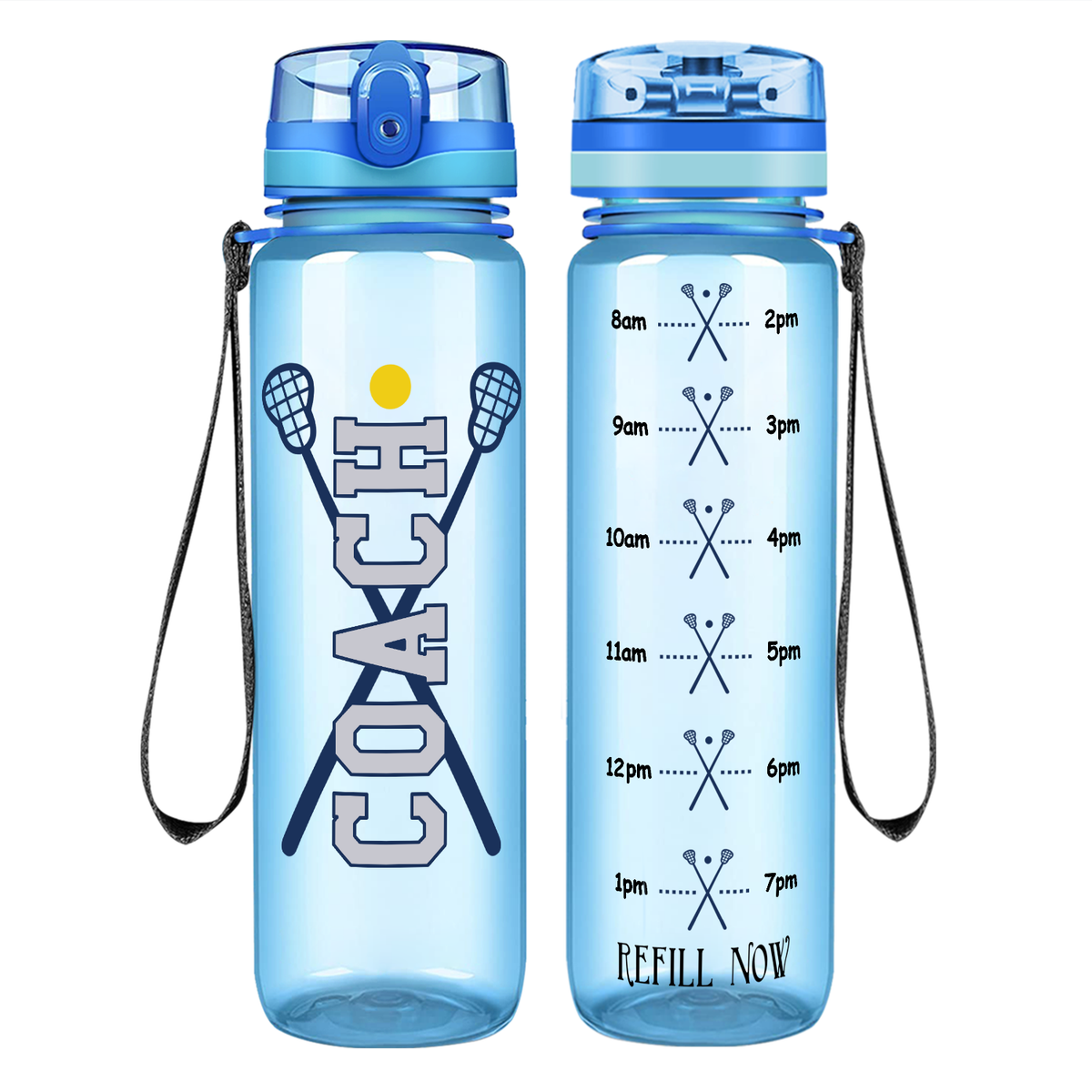 Lacrosse Coach on 32 oz Motivational Tracking Water Bottle