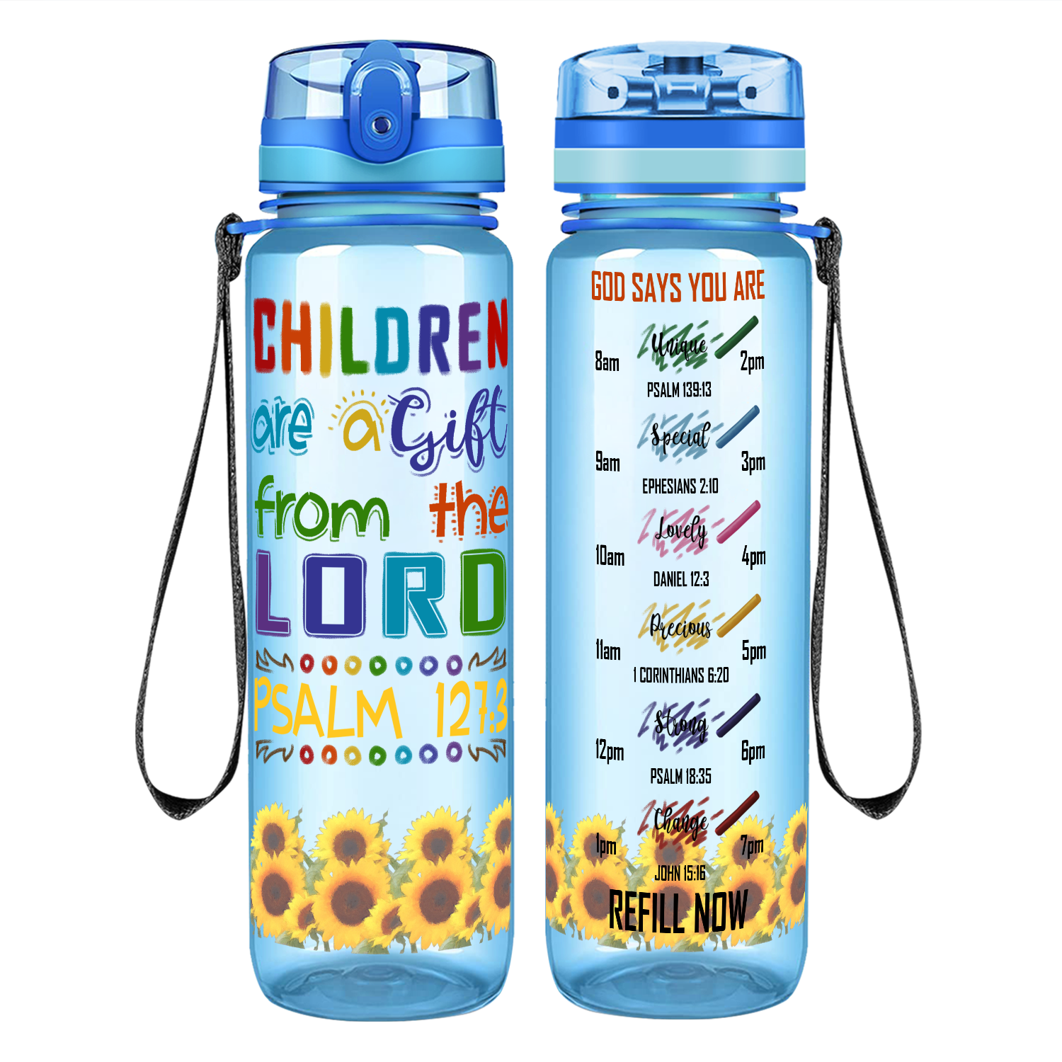 Children are a Gift from the Lord on 32 oz Motivational Tracking Water Bottle