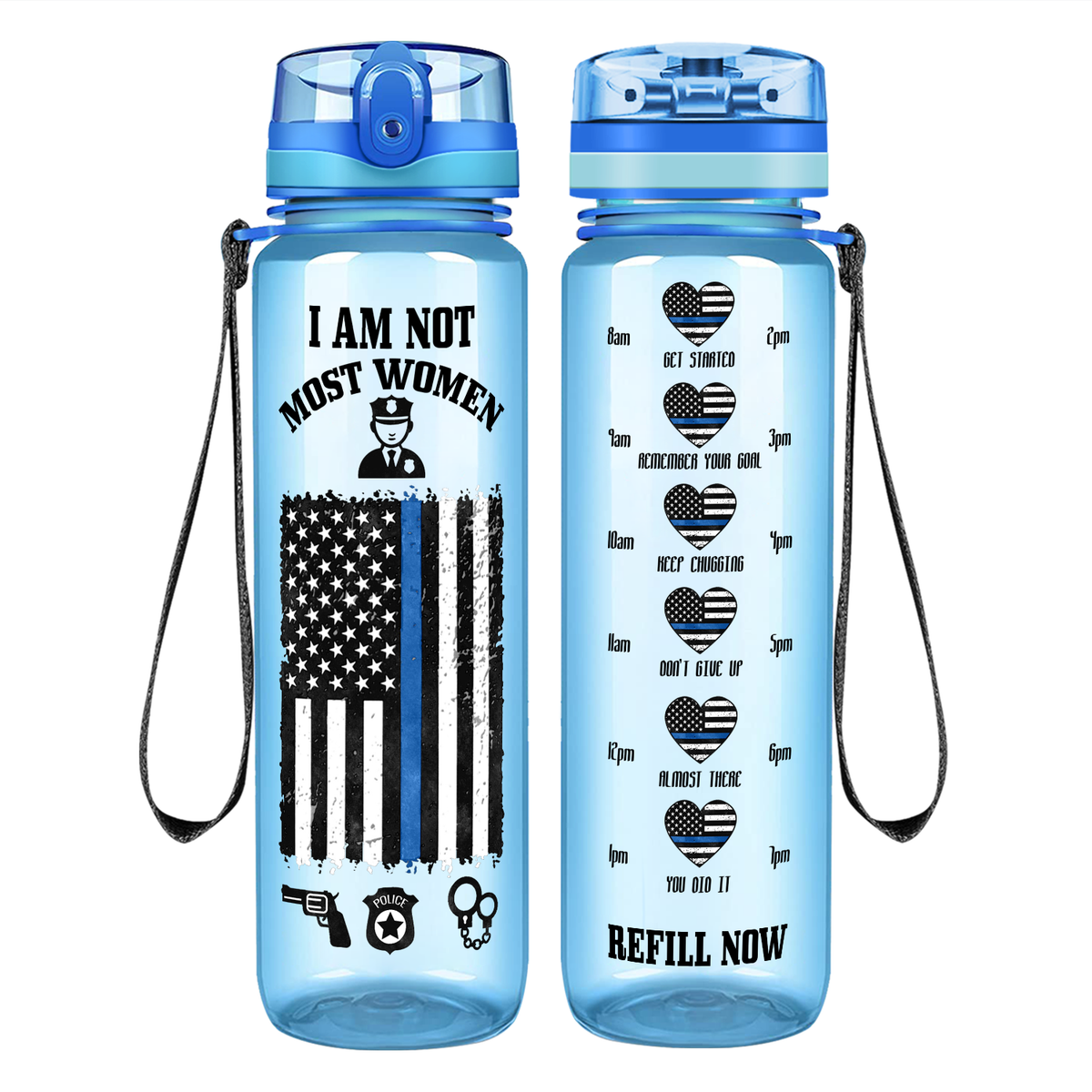 I Am Not Most Women on 32 oz Motivational Tracking Water Bottle