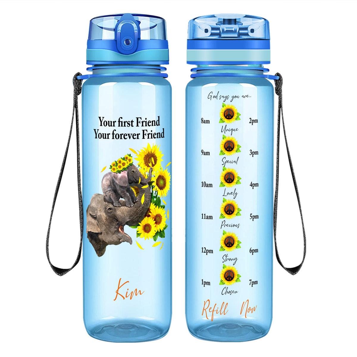 Personalized Your Forever Friend on 32 oz Motivational Tracking Water Bottle