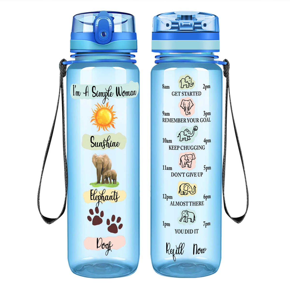 I'm a Simple Woman on 32 oz Motivational Tracking Water Bottle