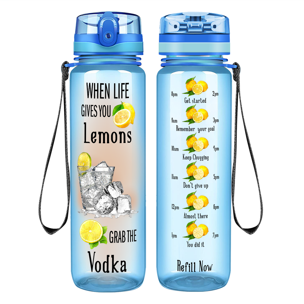 Grab the Vodka on 32 oz Motivational Tracking Water Bottle