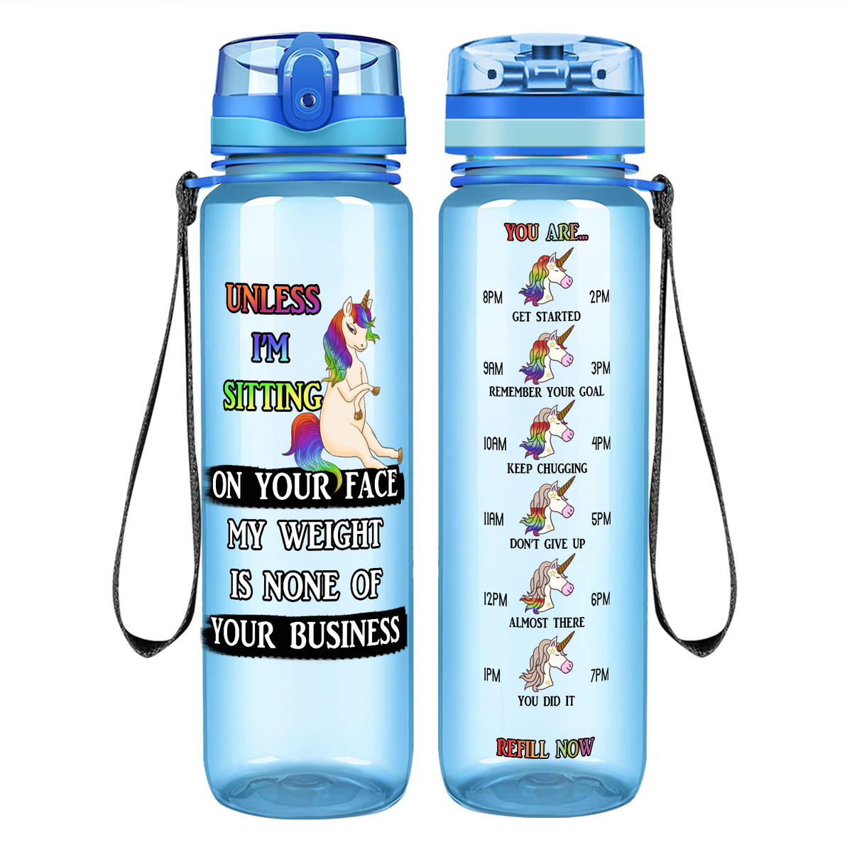 My Weight Is None Of Your Business on 32 oz Motivational Tracking Water Bottle