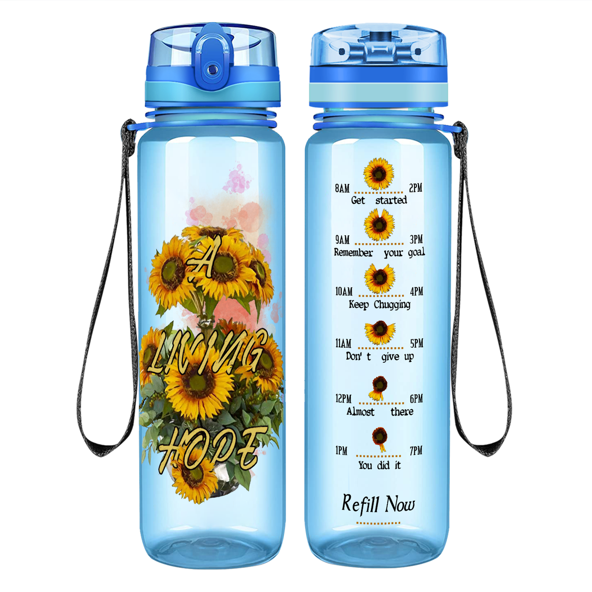 A Living Hope on 32 oz Motivational Tracking Water Bottle