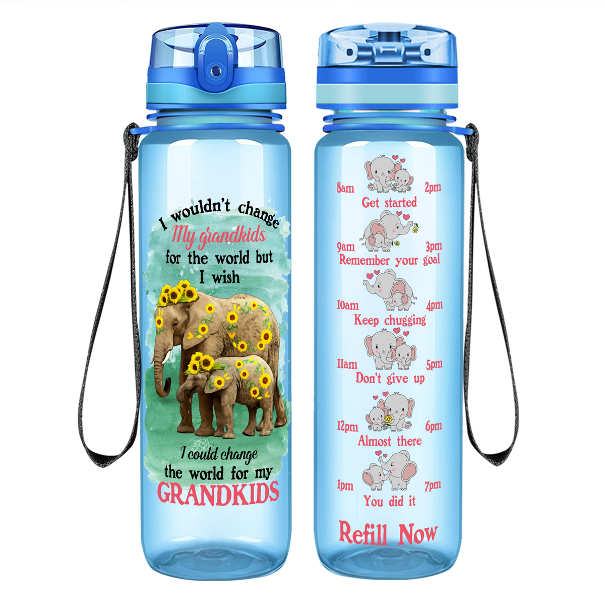 Change The World for My Grandkids on 32 oz Motivational Tracking Water Bottle