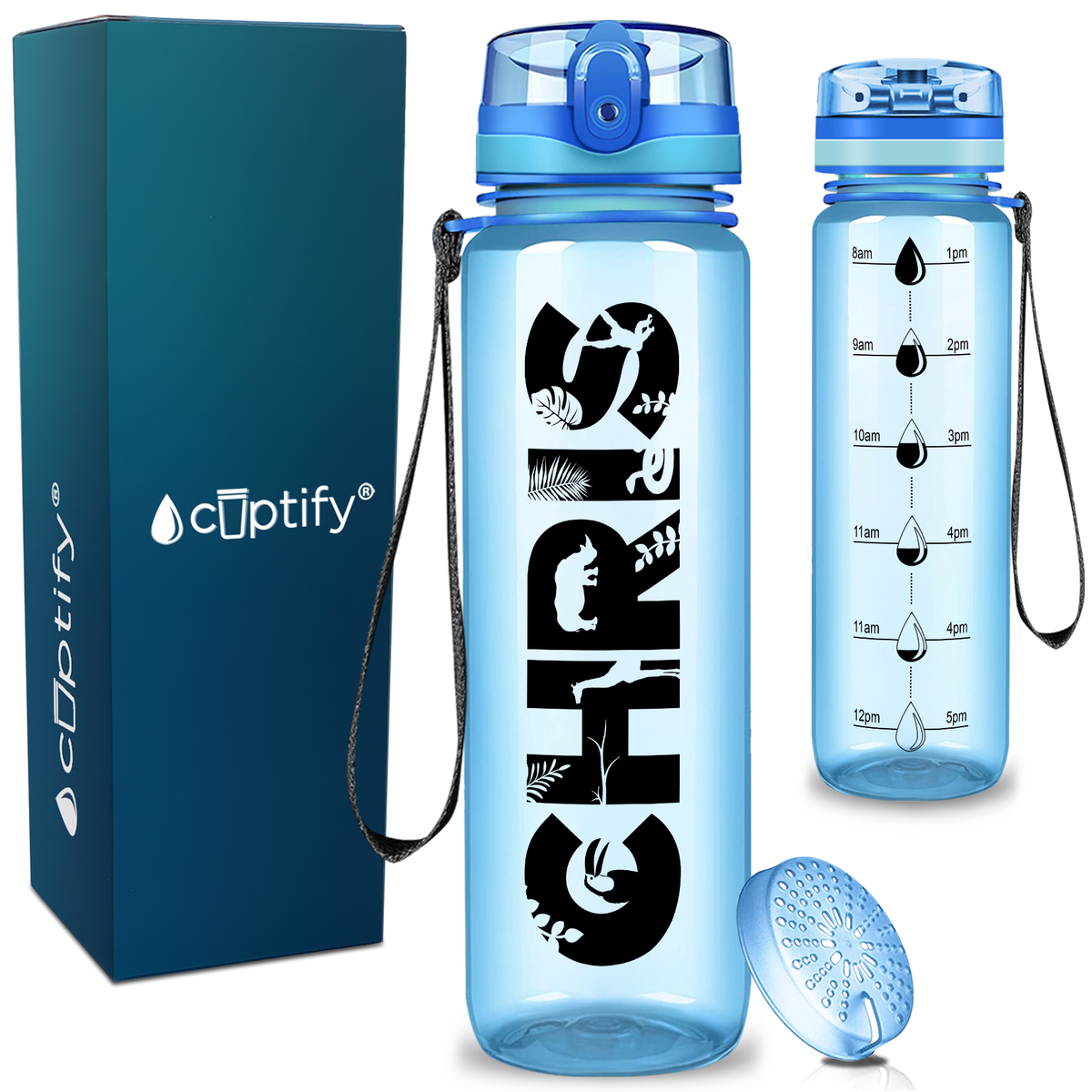 Personalized Safari Animals Kids Water Bottle