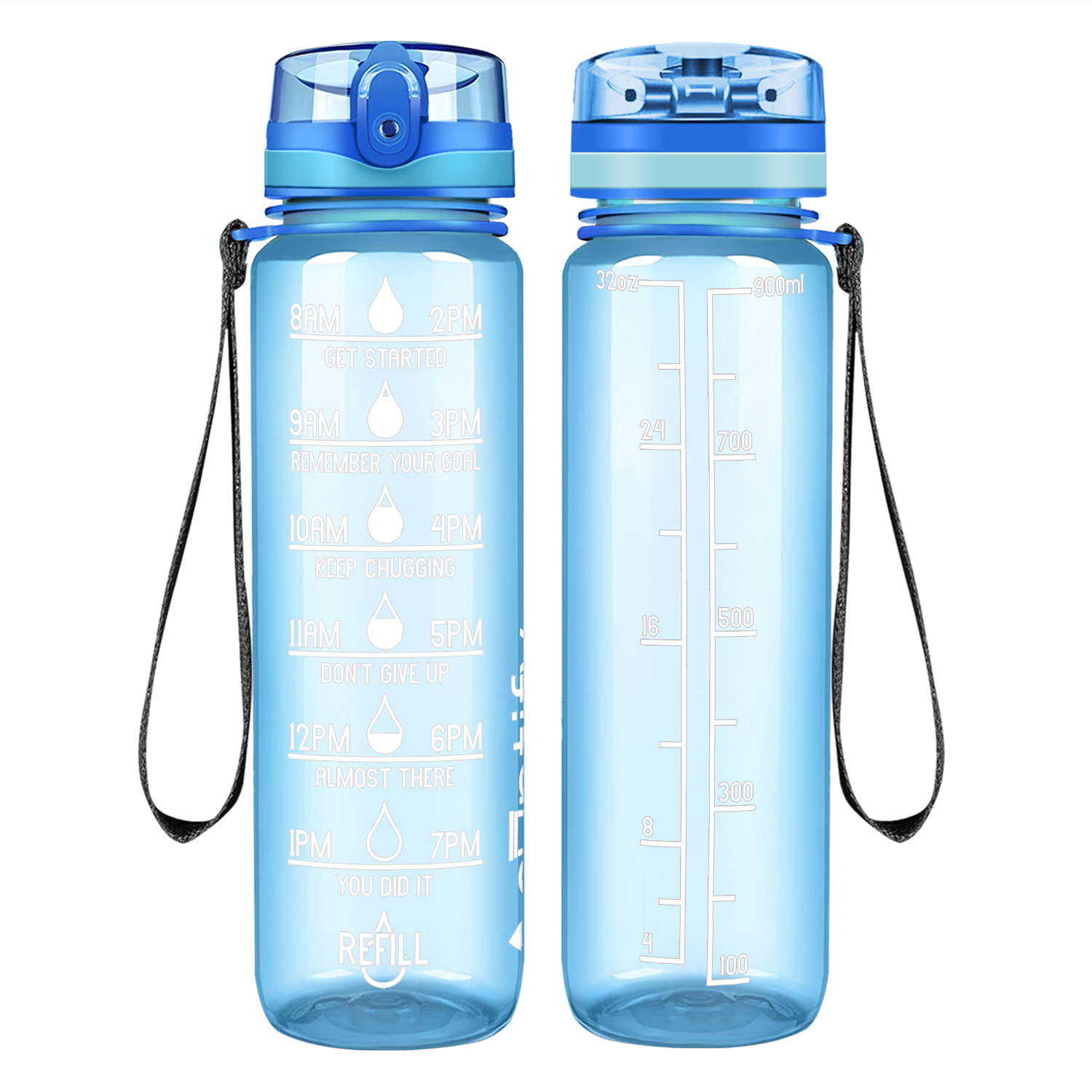 Cuptify Baby Blue Gloss Motivational Water Bottle