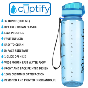 Cuptify Personalized Baby Blue Gloss 32 oz Water Bottle