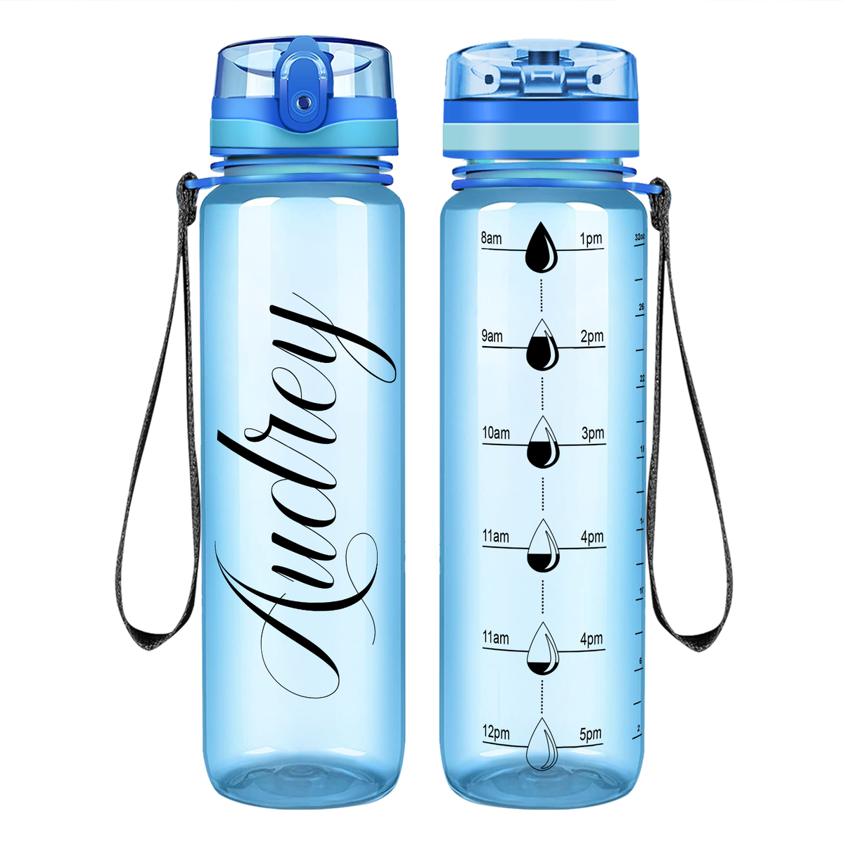 personalized baby blue water bottle