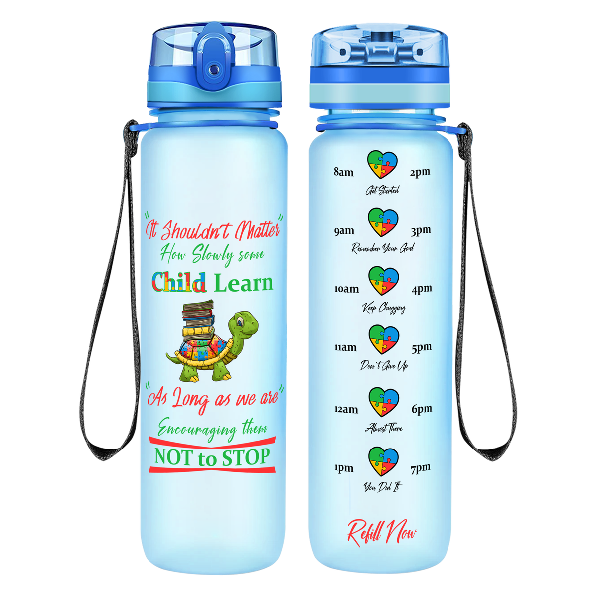 It Shouldn’t Matter on 32 oz Motivational Tracking Autism Water Bottle