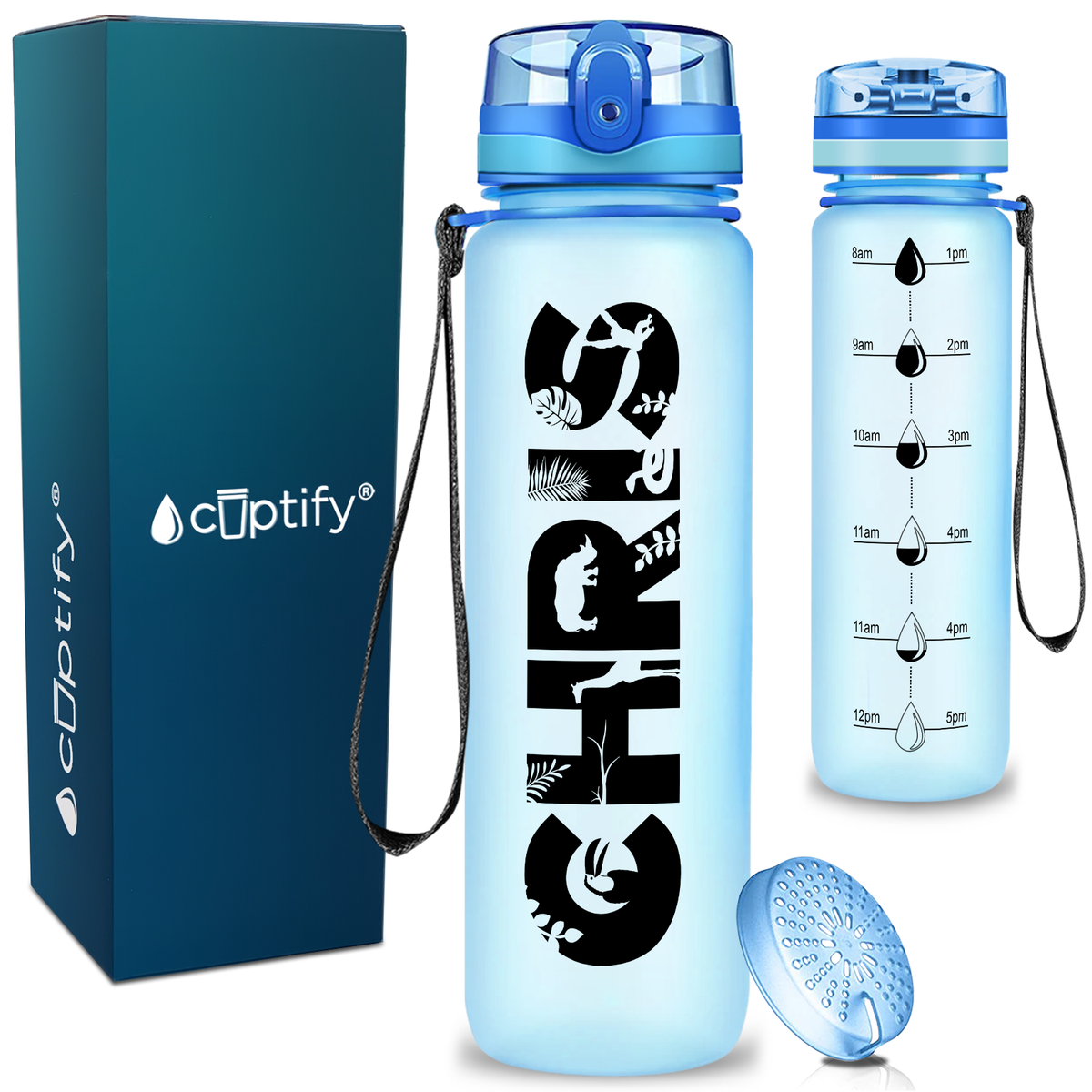 Personalized Safari Animals Kids Water Bottle