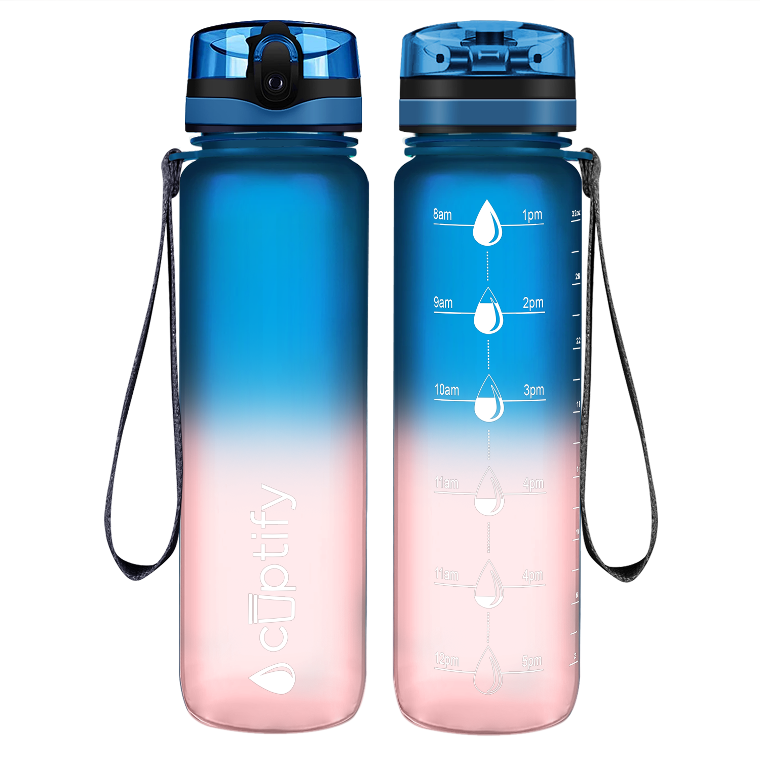Cuptify Bubble Gum Frosted Hydration Tracker Water Bottle
