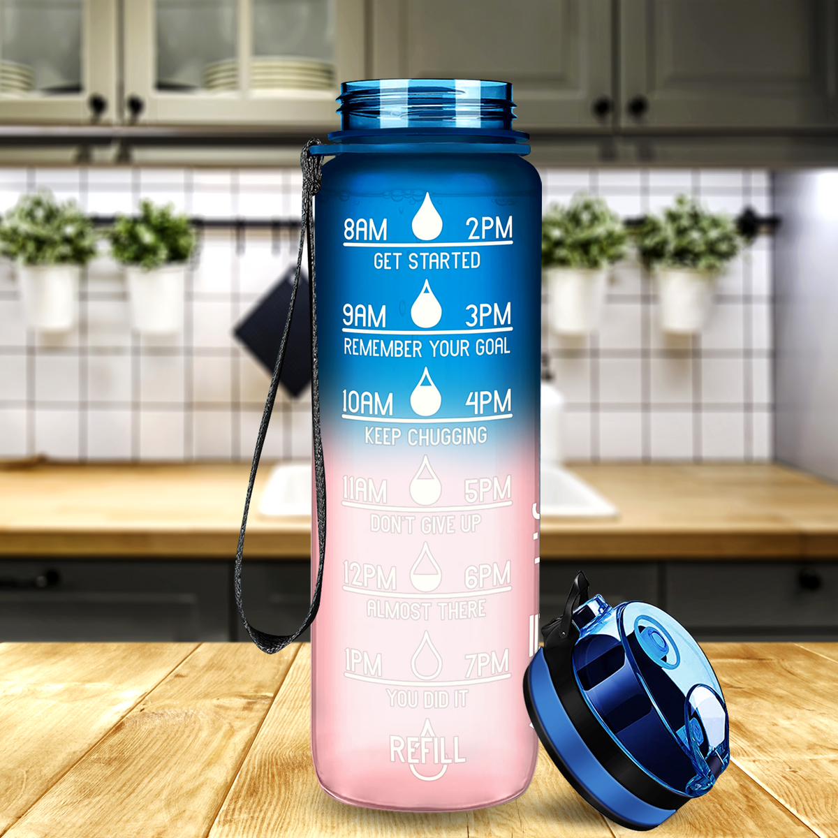 Cuptify Bubble Gum Frosted 32 oz Motivational Water Bottle