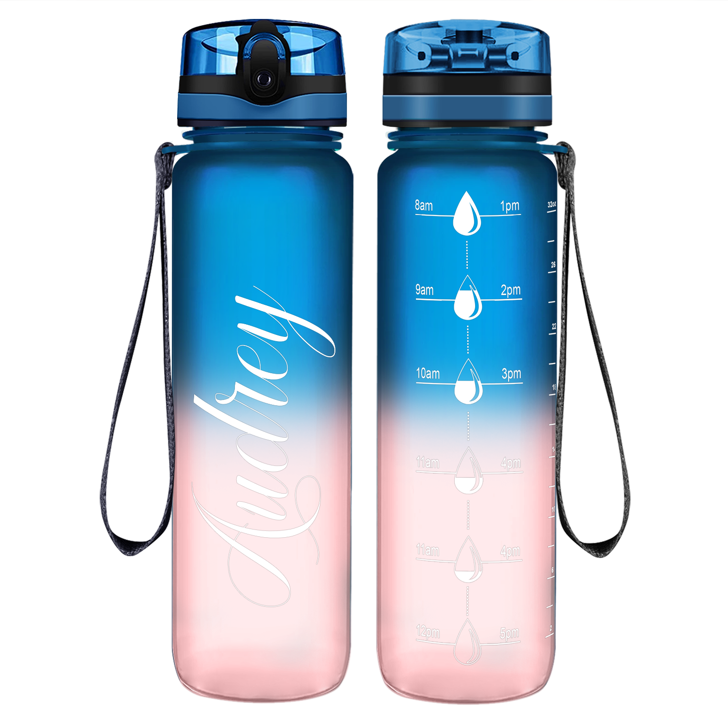 Cuptify Personalized Bubble Gum Frosted Water Bottle