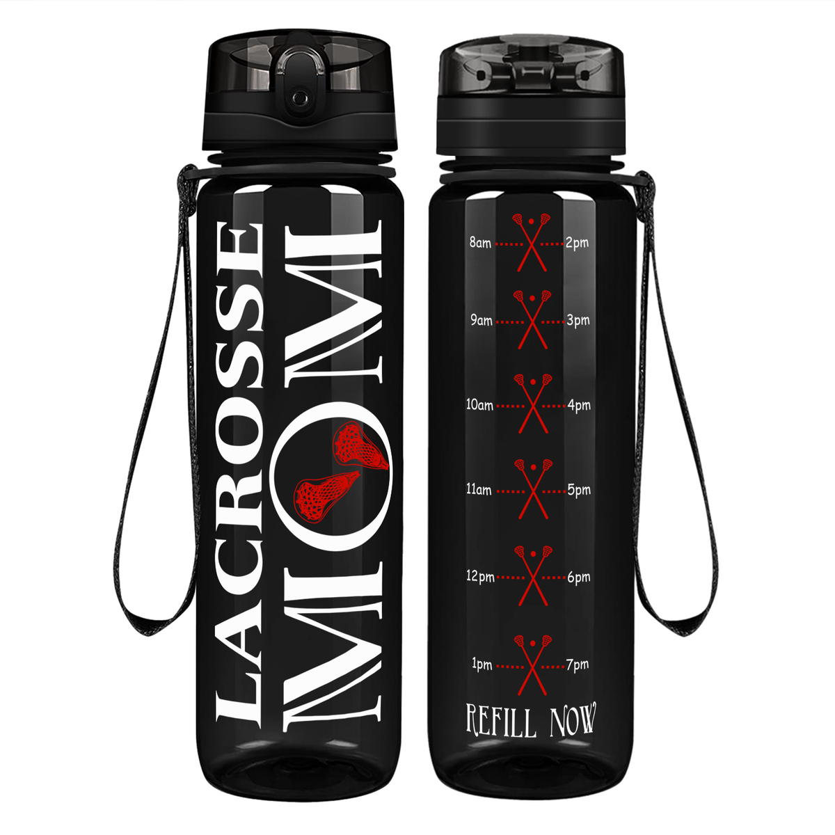 Lacrosse Mom on 32 oz Motivational Tracking Water Bottle
