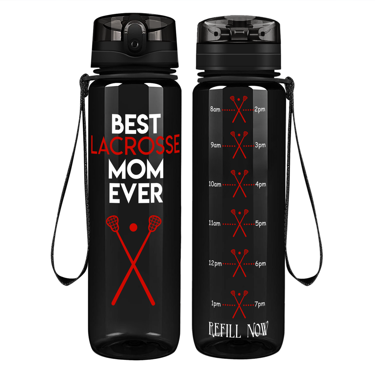 Best Lacrosse Mom Ever on 32 oz Motivational Tracking Water Bottle