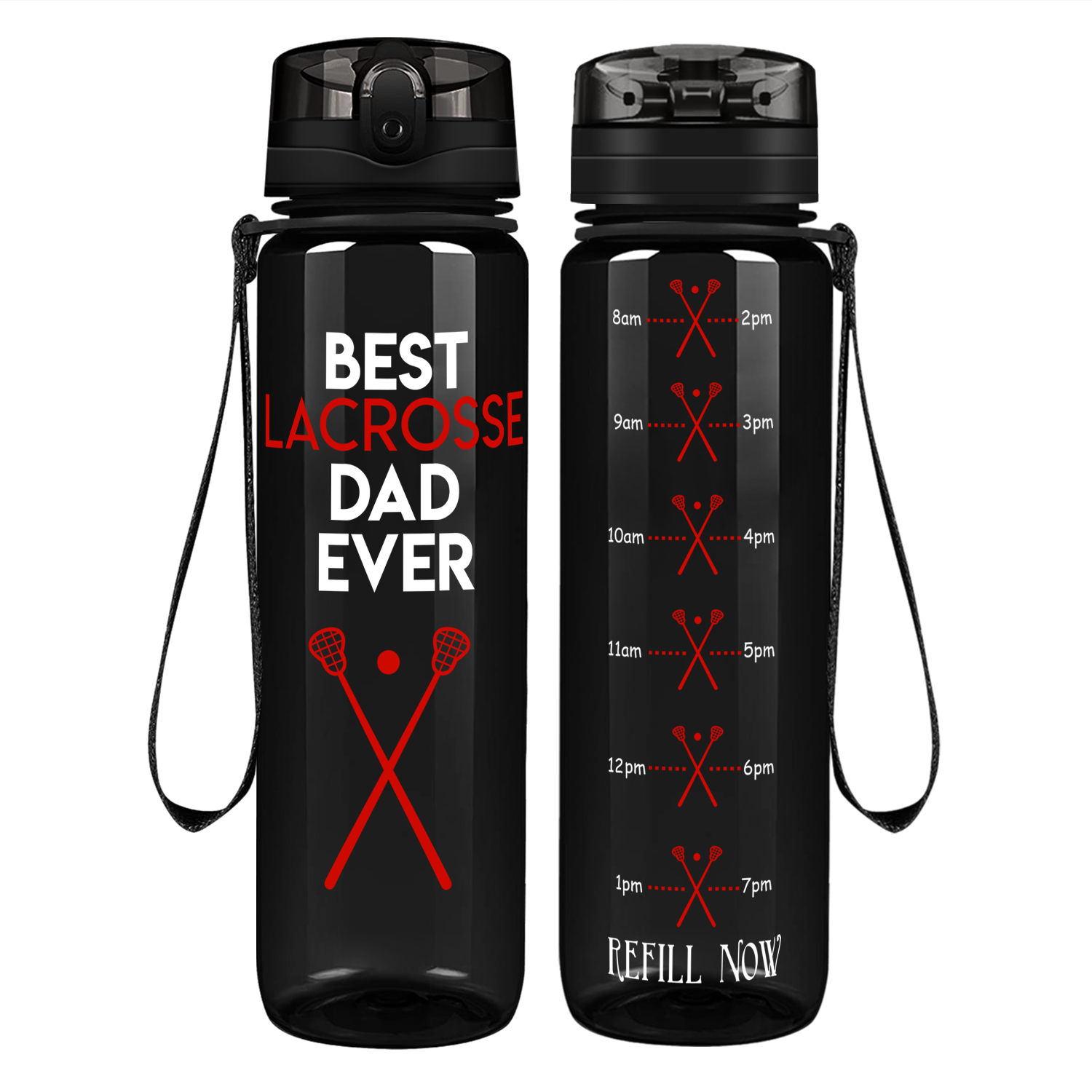 Best Lacrosse Dad Ever on 32 oz Motivational Tracking Water Bottle