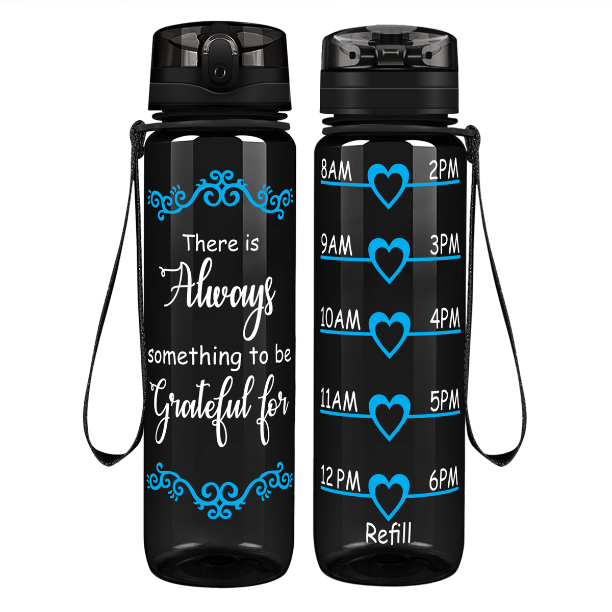 Something to be Grateful on 32 oz Motivational Tracking Water Bottle