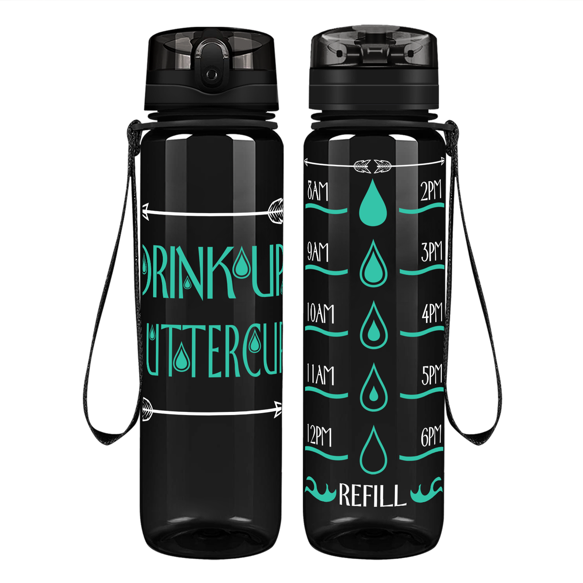 Buttercup Drink Up on 32 oz Motivational Tracking Water Bottle
