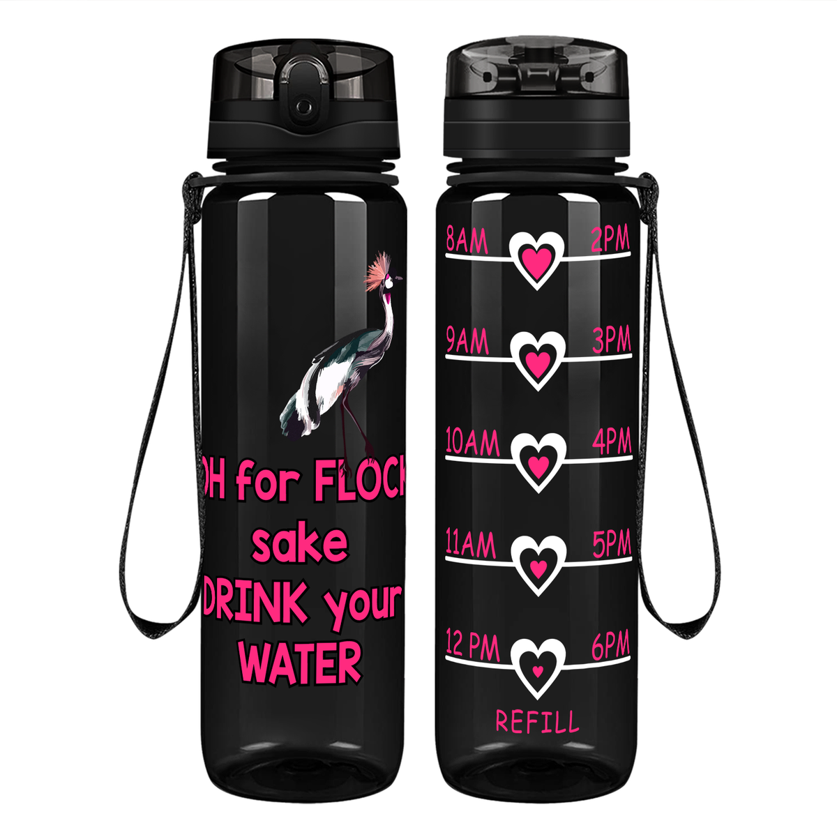 Flock Drink Your Water on 32 oz Motivational Tracking Water Bottle