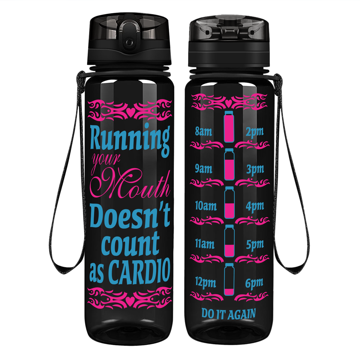 Running Your Mouth on 32 oz Motivational Tracking Water Bottle