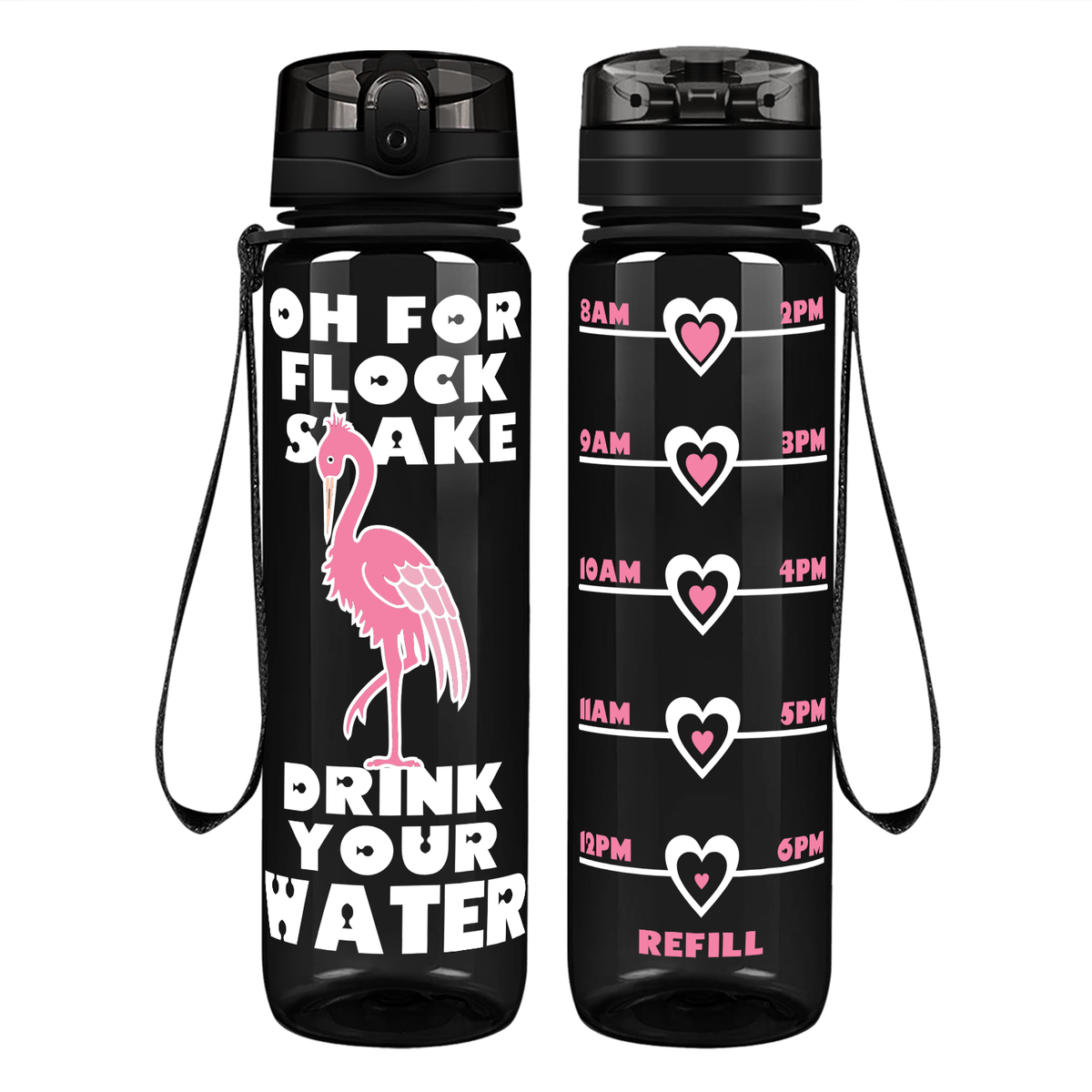 For Flock Sake on 32 oz Motivational Tracking Water Bottle