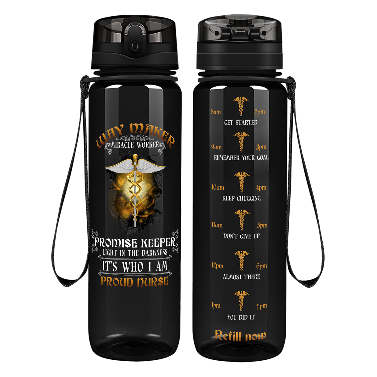 Miracle Worker on 32oz Motivational Tracking Water Bottle