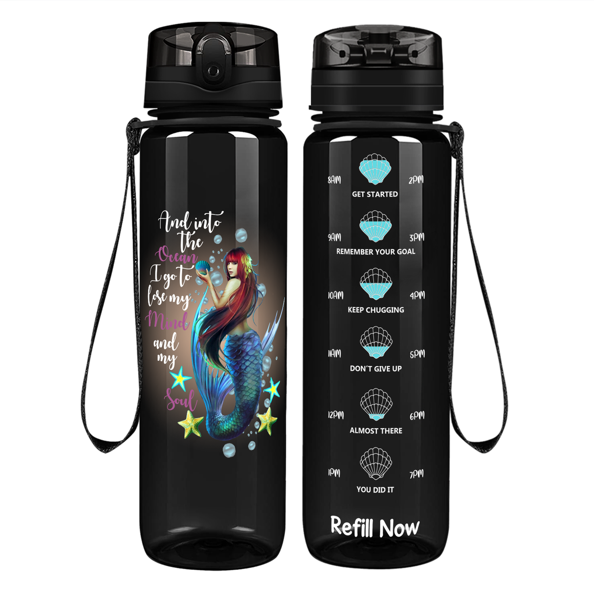 And in the Ocean I Go on 32 oz Motivational Tracking Water Bottle