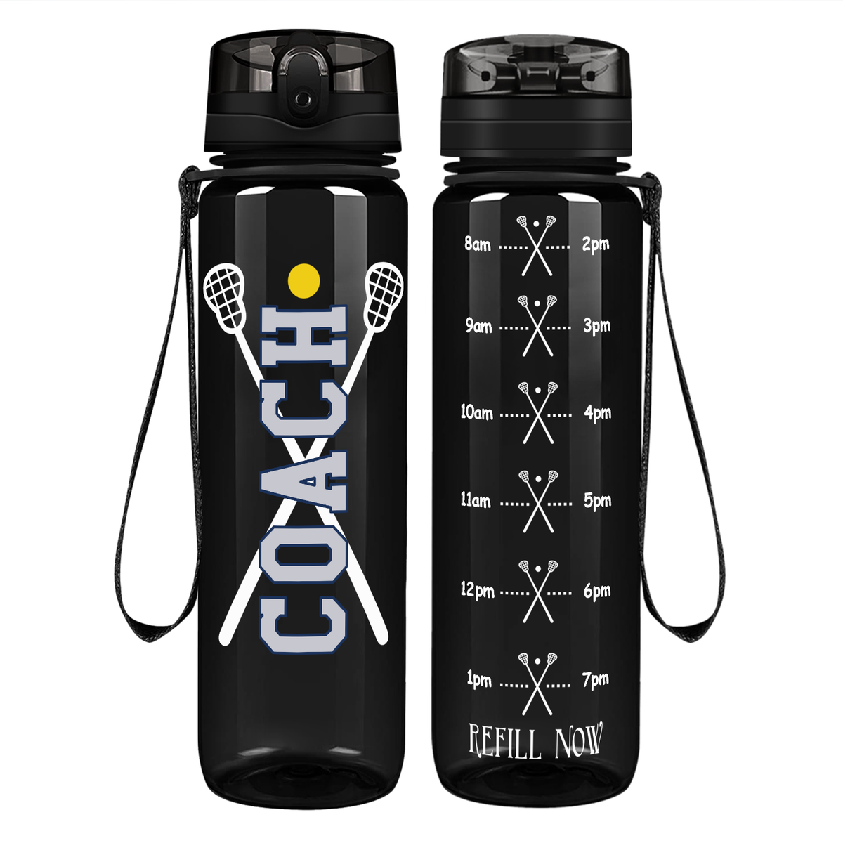 Lacrosse Coach on 32 oz Motivational Tracking Water Bottle