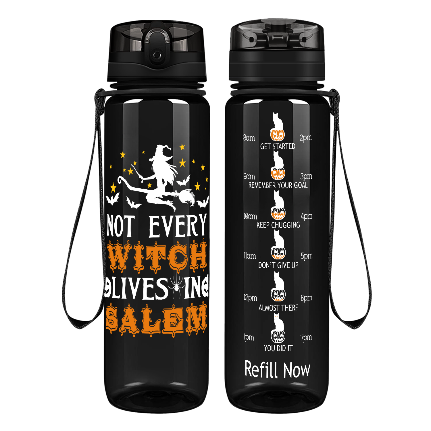 Not Every Witch Lives in Salem on 32 oz Motivational Tracking Water Bottle