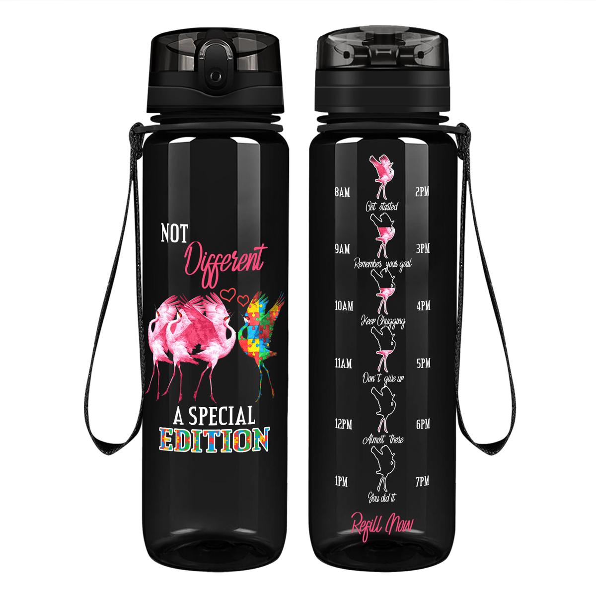 Not Different A Special Edition Autism on 32 oz Motivational Tracking Water Bottle