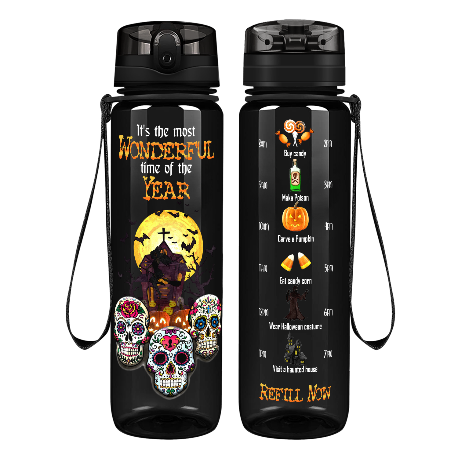 It’s the Most Wonderful time of the Year on 32 oz Motivational Tracking Water Bottle